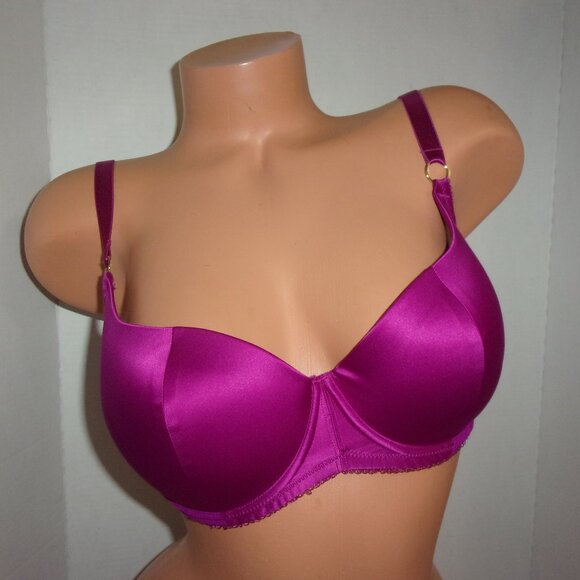 L' Agent by Agent Provocateur Fuchsia Satin Push Up Bra